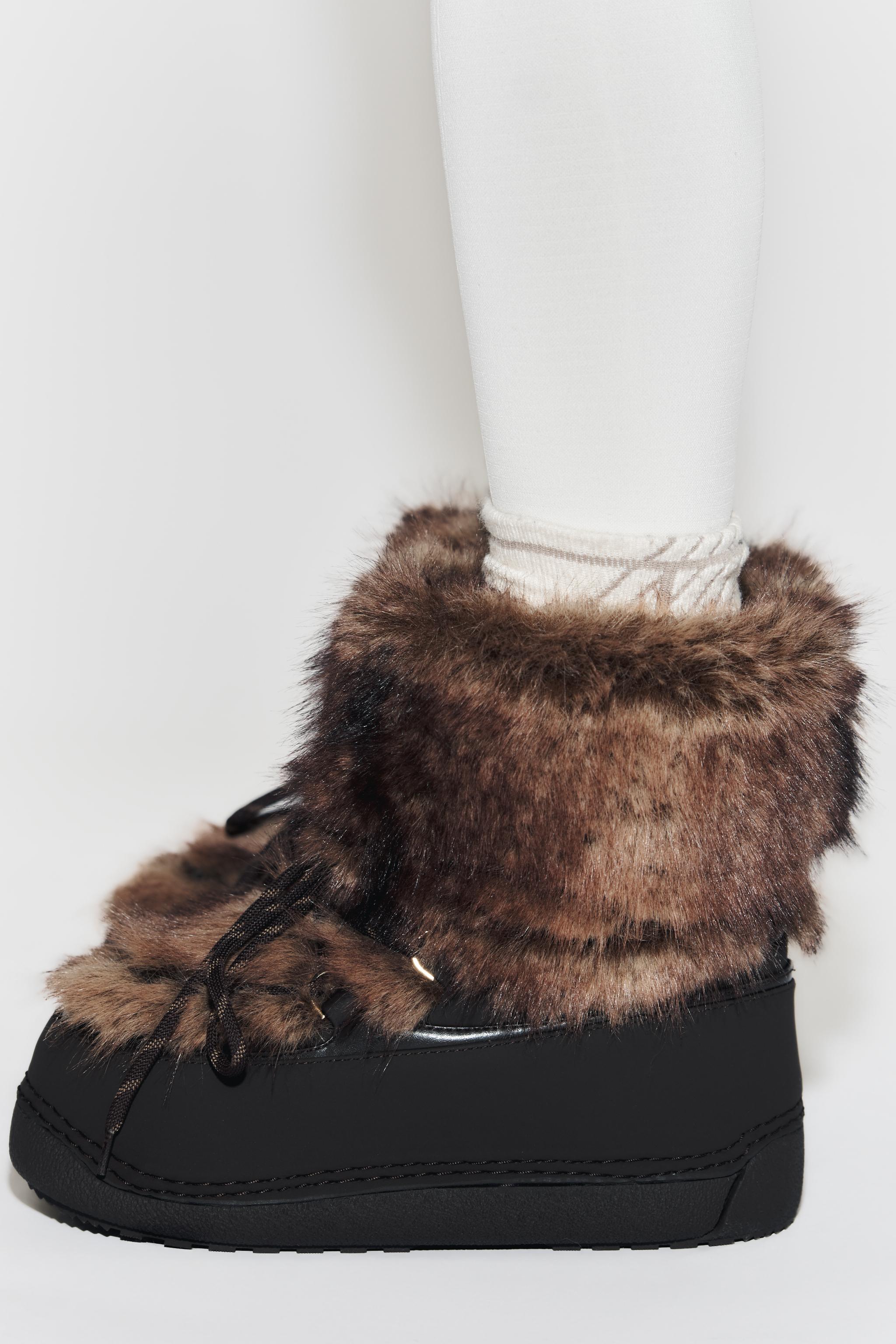 FAUX FUR COMBINED ANKLE BOOTS SKI COLLECTION